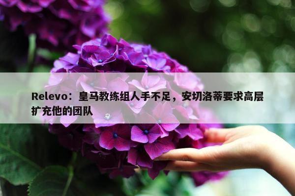 Relevo：皇马教练组人手不足，安切洛蒂要求高层扩充他的团队