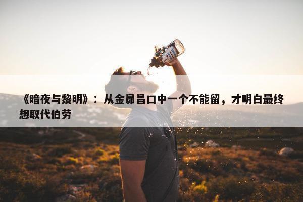 《暗夜与黎明》：从金昴昌口中一个不能留，才明白最终想取代伯劳