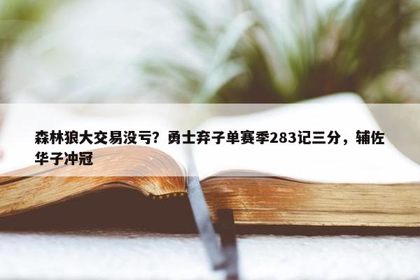 森林狼大交易没亏？勇士弃子单赛季283记三分，辅佐华子冲冠