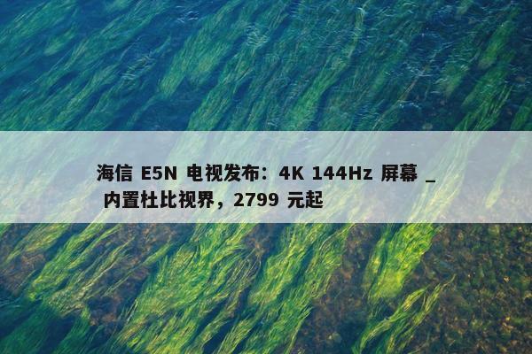 海信 E5N 电视发布：4K 144Hz 屏幕 _ 内置杜比视界，2799 元起