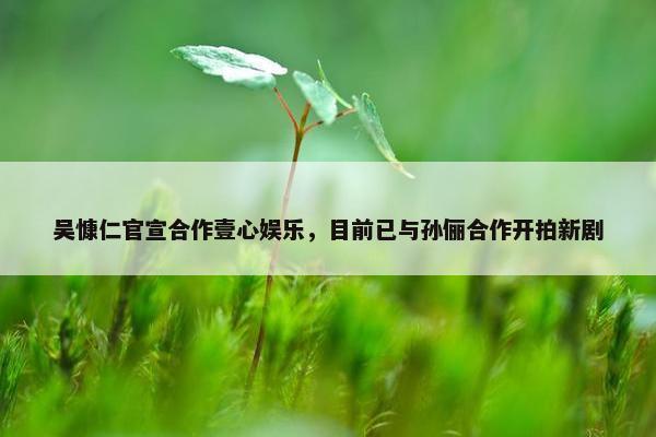 吴慷仁官宣合作壹心娱乐，目前已与孙俪合作开拍新剧