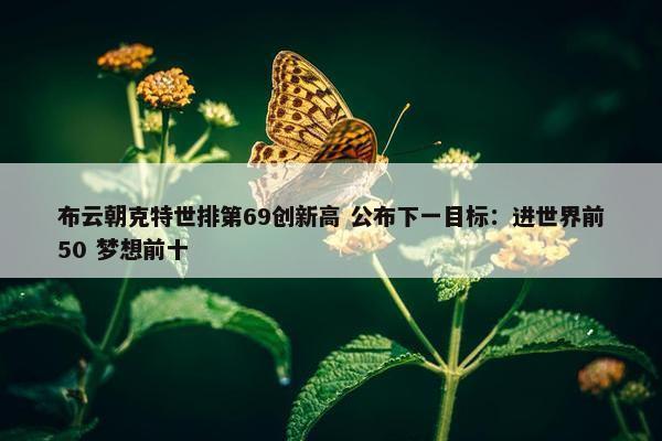 布云朝克特世排第69创新高 公布下一目标：进世界前50 梦想前十