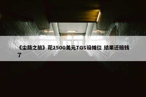 《尘路之旅》花2500美元TGS设摊位 结果还赔钱了