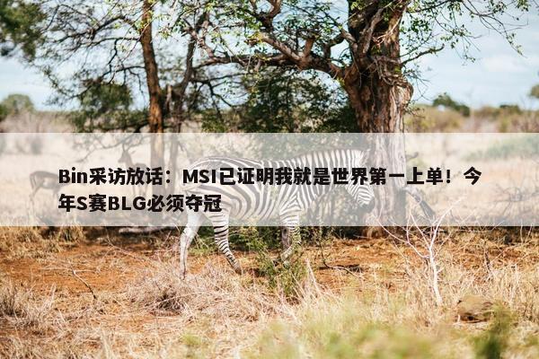 Bin采访放话：MSI已证明我就是世界第一上单！今年S赛BLG必须夺冠