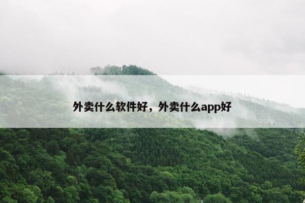 外卖什么软件好，外卖什么app好