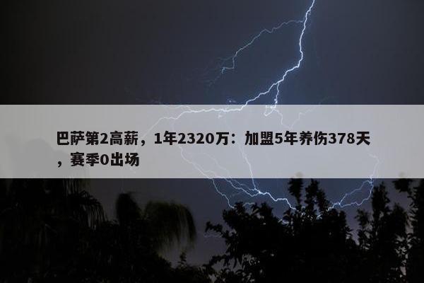 巴萨第2高薪，1年2320万：加盟5年养伤378天，赛季0出场