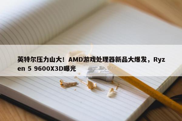 英特尔压力山大！AMD游戏处理器新品大爆发，Ryzen 5 9600X3D曝光