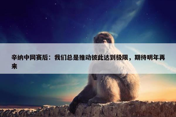 辛纳中网赛后：我们总是推动彼此达到极限，期待明年再来