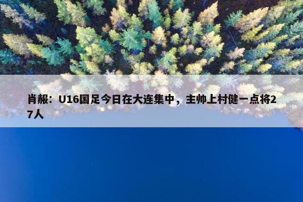 肖赧：U16国足今日在大连集中，主帅上村健一点将27人