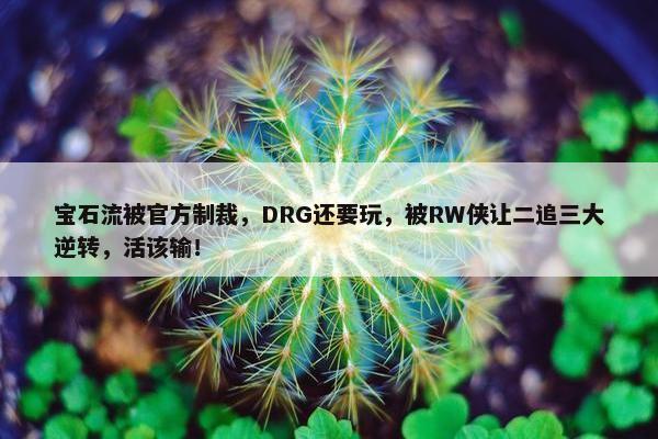 宝石流被官方制裁，DRG还要玩，被RW侠让二追三大逆转，活该输！