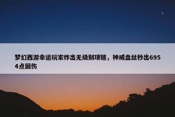 梦幻西游幸运玩家炸出无级别项链，神威盘丝秒出6954点固伤