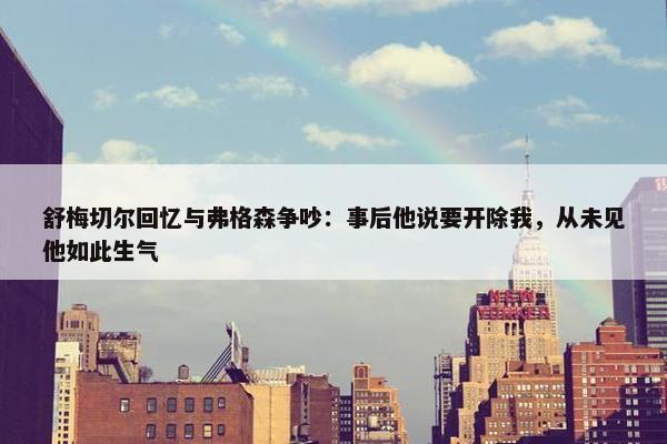 舒梅切尔回忆与弗格森争吵：事后他说要开除我，从未见他如此生气