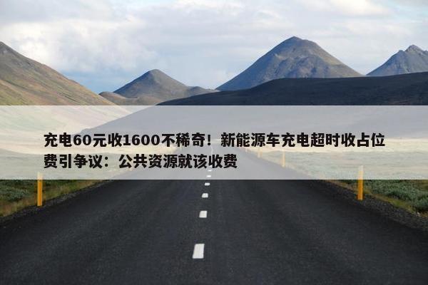 充电60元收1600不稀奇！新能源车充电超时收占位费引争议：公共资源就该收费