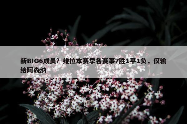 新BIG6成员？维拉本赛季各赛事7胜1平1负，仅输给阿森纳