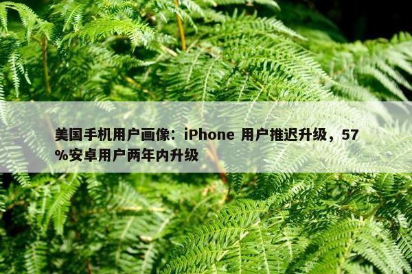 美国手机用户画像：iPhone 用户推迟升级，57%安卓用户两年内升级