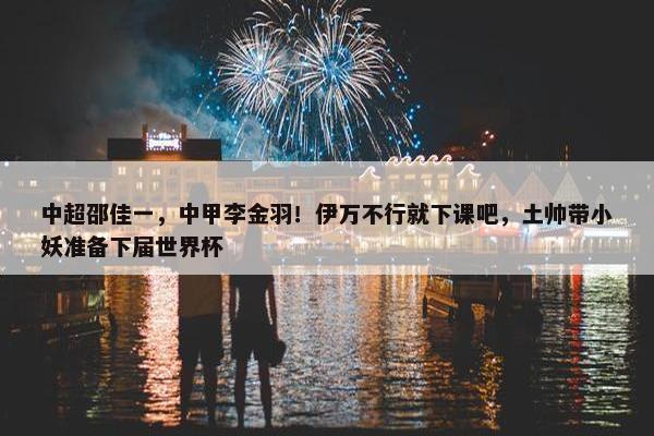 中超邵佳一，中甲李金羽！伊万不行就下课吧，土帅带小妖准备下届世界杯