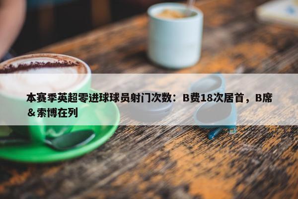 本赛季英超零进球球员射门次数：B费18次居首，B席＆索博在列