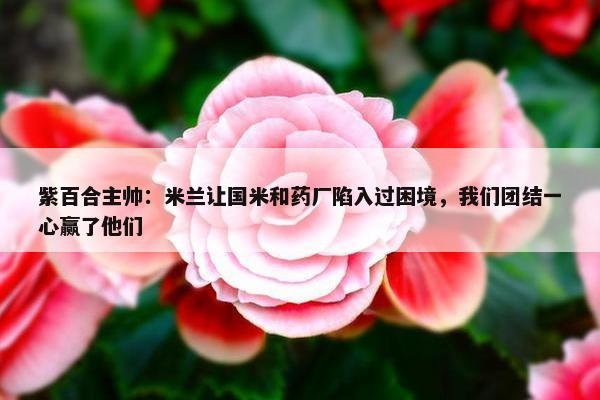 紫百合主帅：米兰让国米和药厂陷入过困境，我们团结一心赢了他们