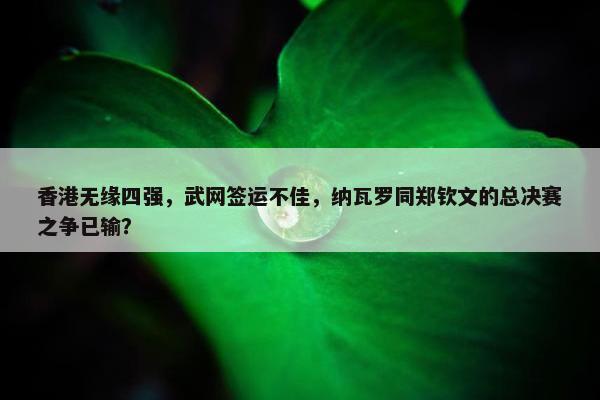 香港无缘四强，武网签运不佳，纳瓦罗同郑钦文的总决赛之争已输？