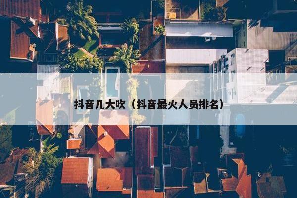 抖音几大吹（抖音最火人员排名）