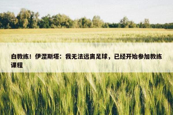 白教练！伊涅斯塔：我无法远离足球，已经开始参加教练课程