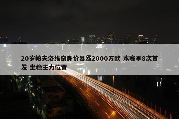 20岁帕夫洛维奇身价暴涨2000万欧 本赛季8次首发 坐稳主力位置