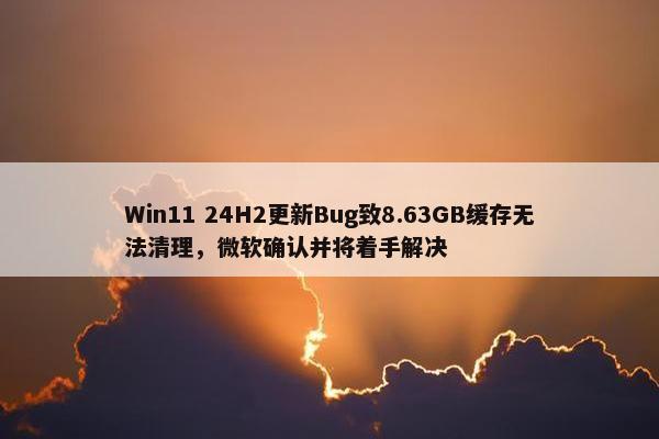 Win11 24H2更新Bug致8.63GB缓存无法清理，微软确认并将着手解决