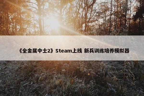 《全金属中士2》Steam上线 新兵训练培养模拟器