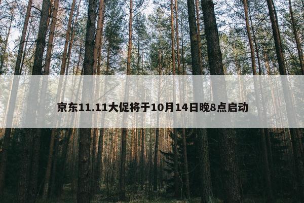 京东11.11大促将于10月14日晚8点启动