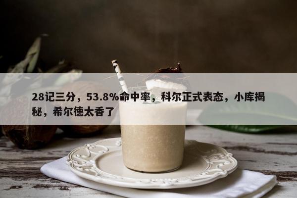 28记三分，53.8%命中率，科尔正式表态，小库揭秘，希尔德太香了