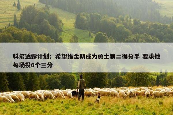 科尔透露计划：希望维金斯成为勇士第二得分手 要求他每场投6个三分