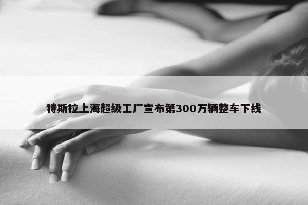 特斯拉上海超级工厂宣布第300万辆整车下线