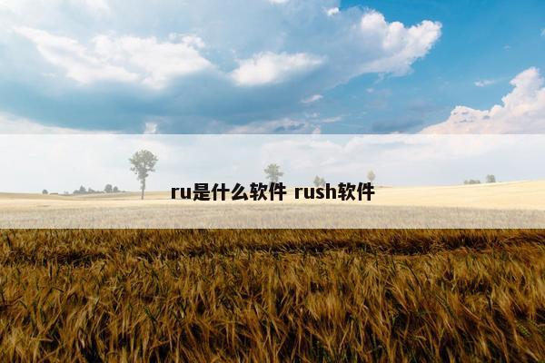 ru是什么软件 rush软件