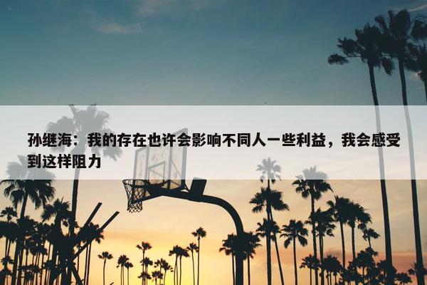 孙继海：我的存在也许会影响不同人一些利益，我会感受到这样阻力