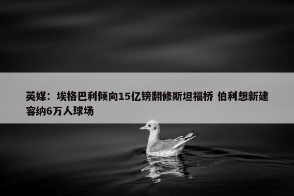 英媒：埃格巴利倾向15亿镑翻修斯坦福桥 伯利想新建容纳6万人球场