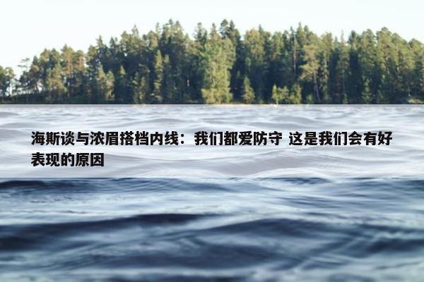 海斯谈与浓眉搭档内线：我们都爱防守 这是我们会有好表现的原因