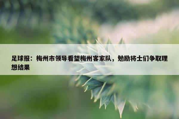 足球报：梅州市领导看望梅州客家队，勉励将士们争取理想结果