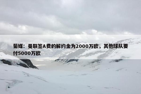 葡媒：曼联签A费的解约金为2000万欧，其他球队要付5000万欧