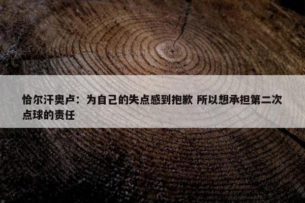 恰尔汗奥卢：为自己的失点感到抱歉 所以想承担第二次点球的责任