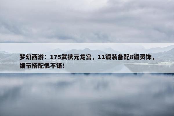 梦幻西游：175武状元龙宫，11锻装备配8锻灵饰，细节搭配很不错！