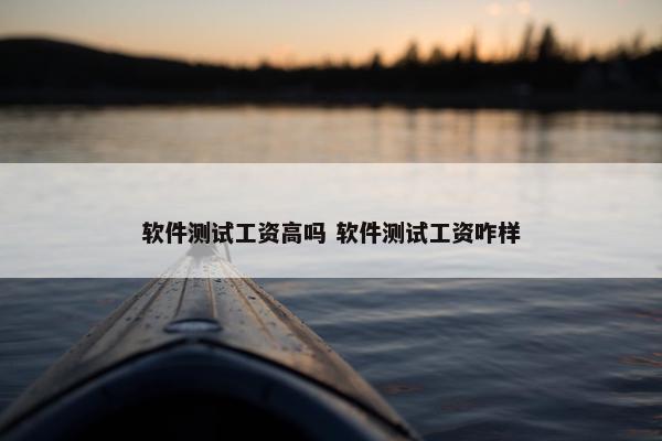 软件测试工资高吗 软件测试工资咋样