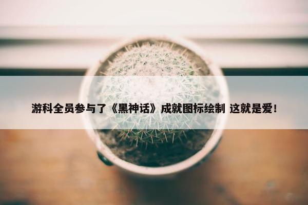 游科全员参与了《黑神话》成就图标绘制 这就是爱！