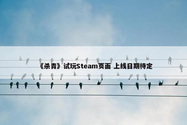 《杀青》试玩Steam页面 上线日期待定