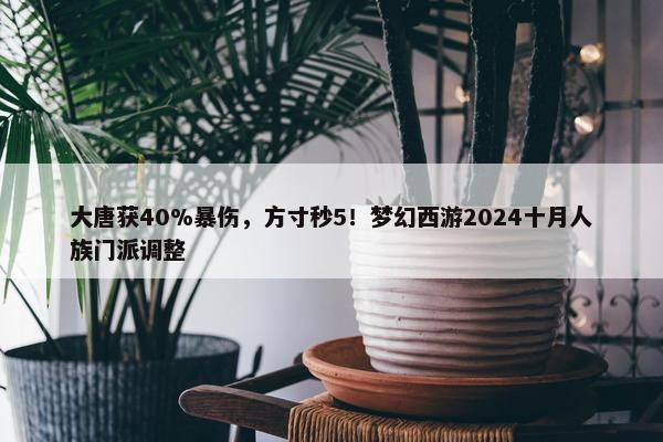 大唐获40%暴伤，方寸秒5！梦幻西游2024十月人族门派调整