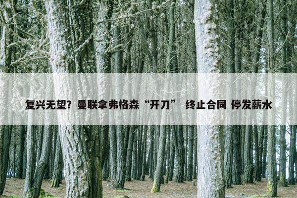 复兴无望？曼联拿弗格森“开刀” 终止合同 停发薪水