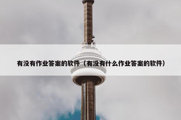 有没有作业答案的软件（有没有什么作业答案的软件）