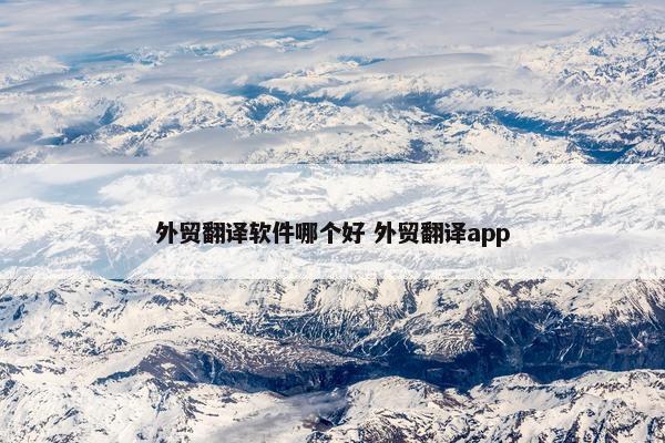 外贸翻译软件哪个好 外贸翻译app