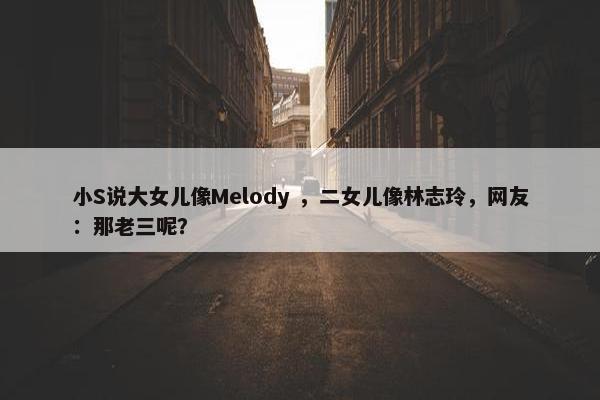 小S说大女儿像Melody ，二女儿像林志玲，网友：那老三呢？