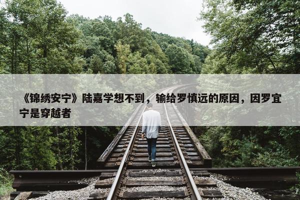 《锦绣安宁》陆嘉学想不到，输给罗慎远的原因，因罗宜宁是穿越者