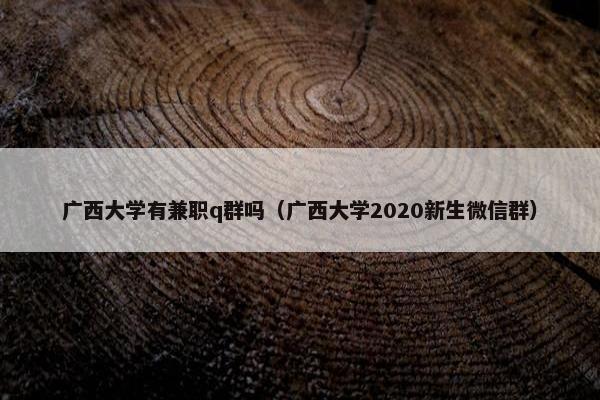 广西大学有兼职q群吗（广西大学2020新生微信群）